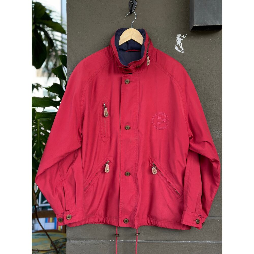 Vintage Armand Thiery Jacket Men’s Large Red Hooded Windbreaker Ski Jacket Coat